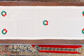 Christmas table runner-Thick holly embroidery